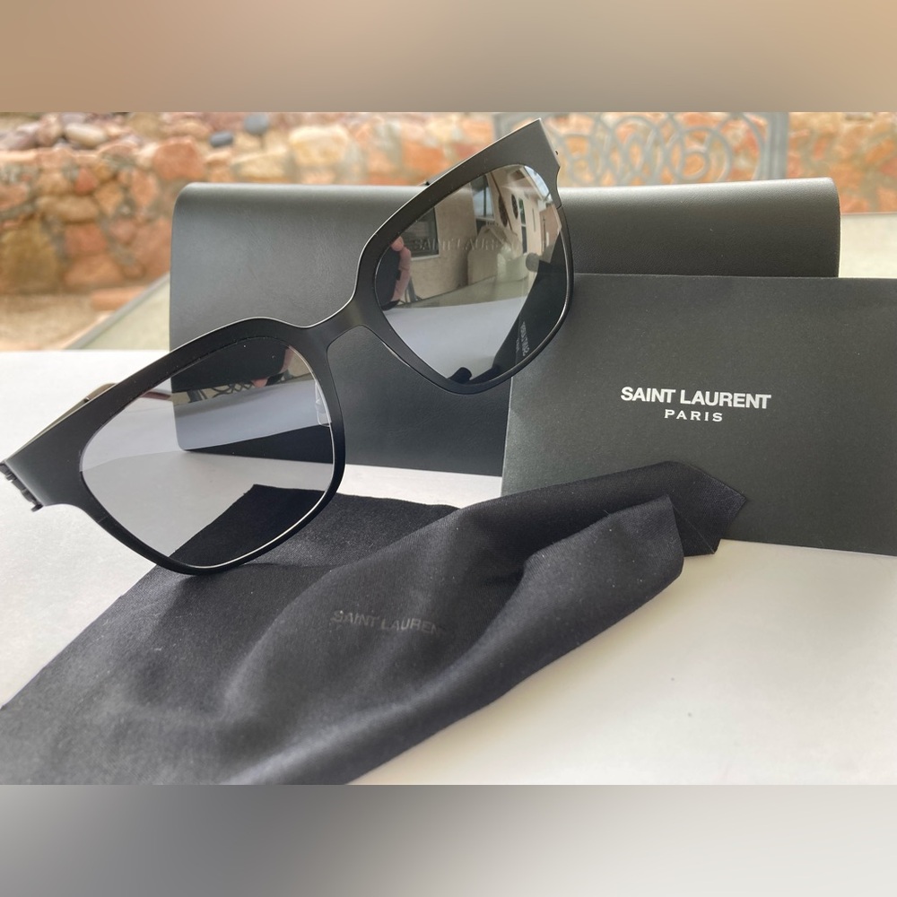 Yves Saint Laurent Metal Square Sunglasses SLM41